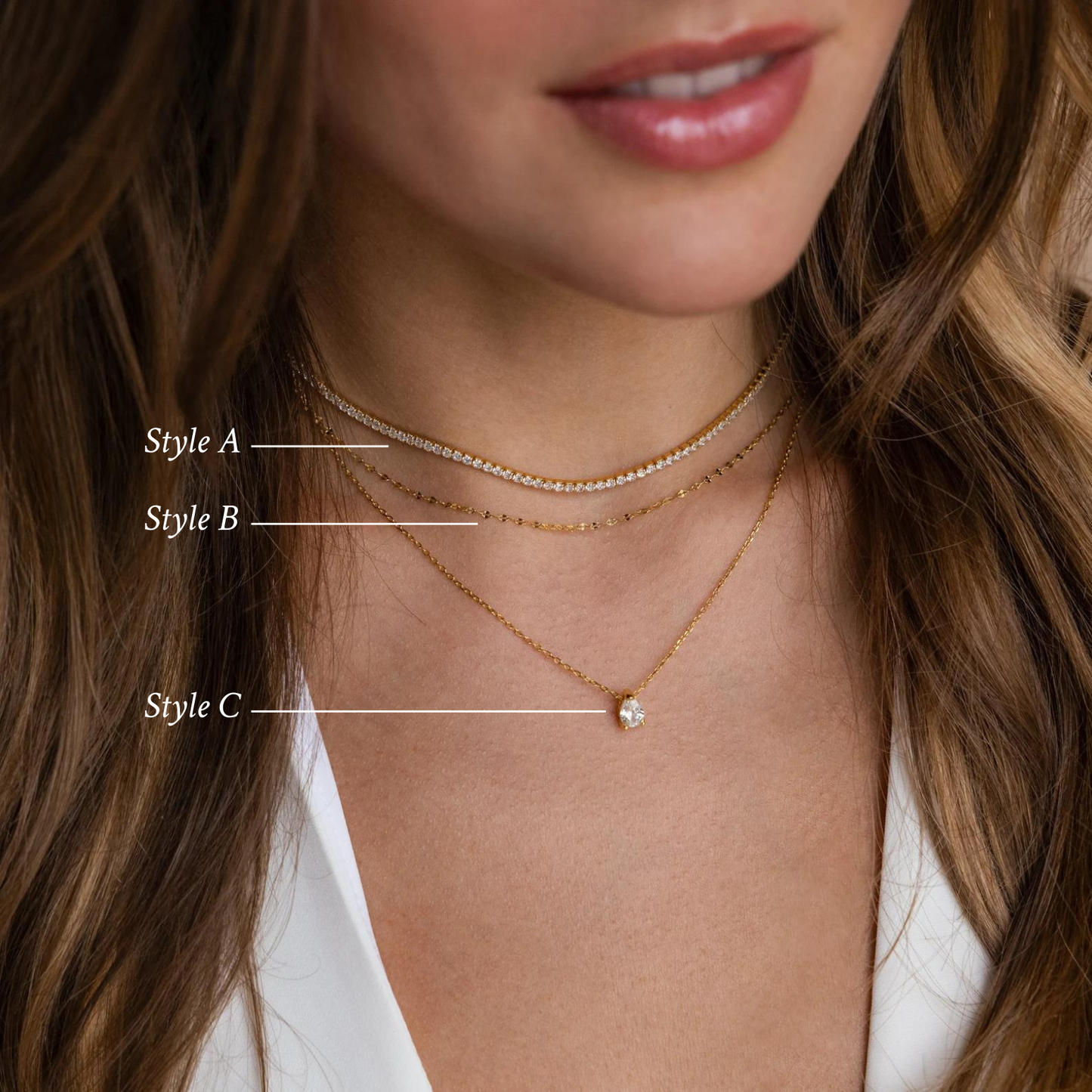 Delicado conjunto de collar de diamantes