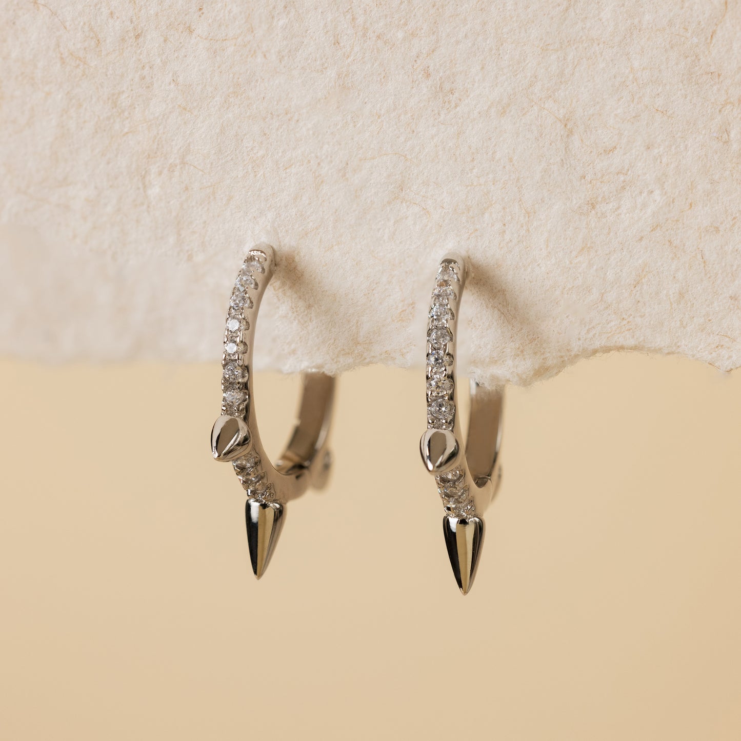 Pave Triple Spike Huggies
