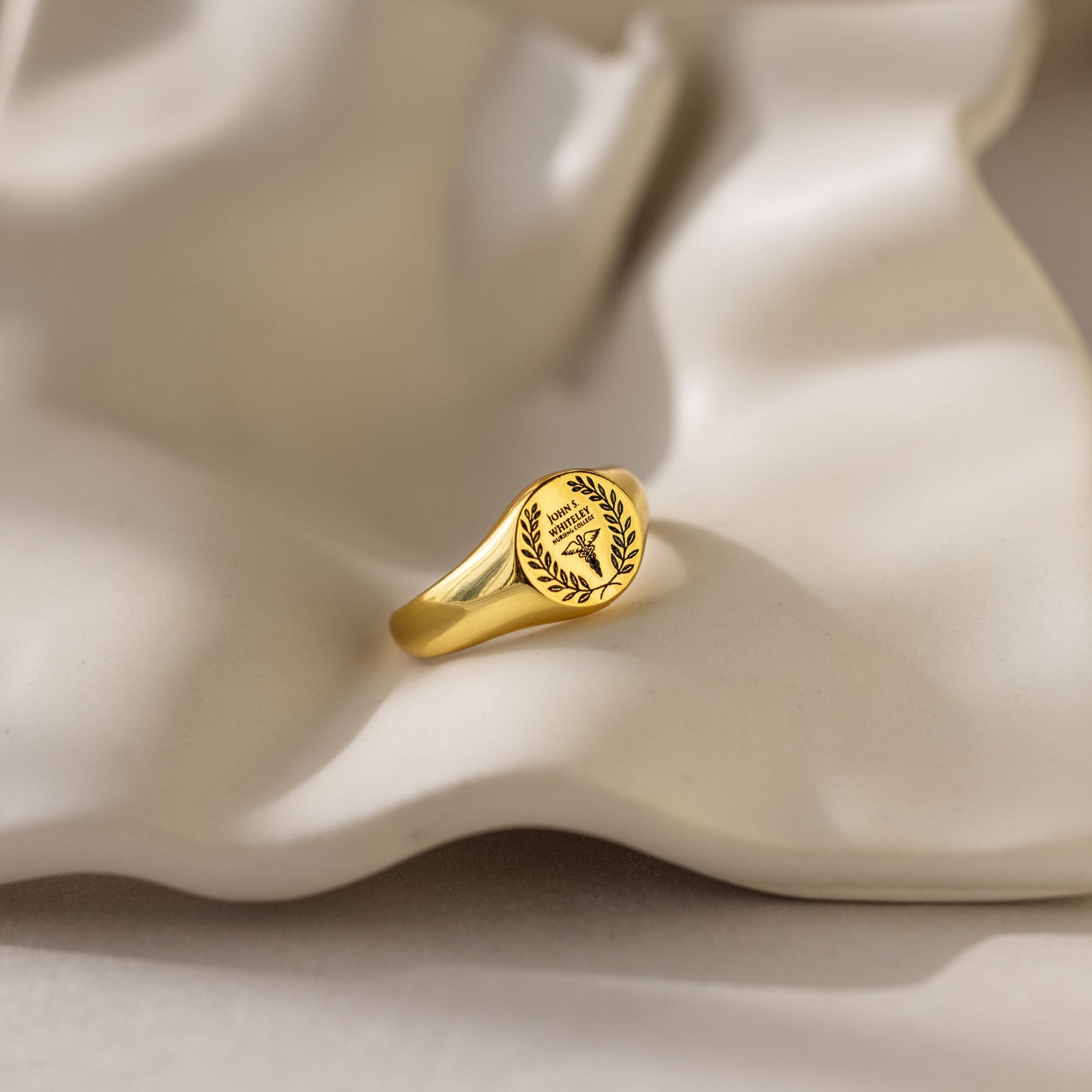 College Emblem Signet Ring