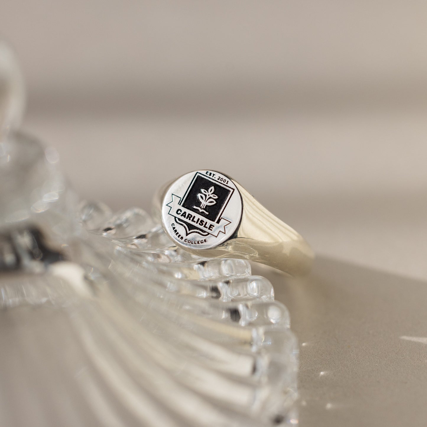 College Emblem Signet Ring