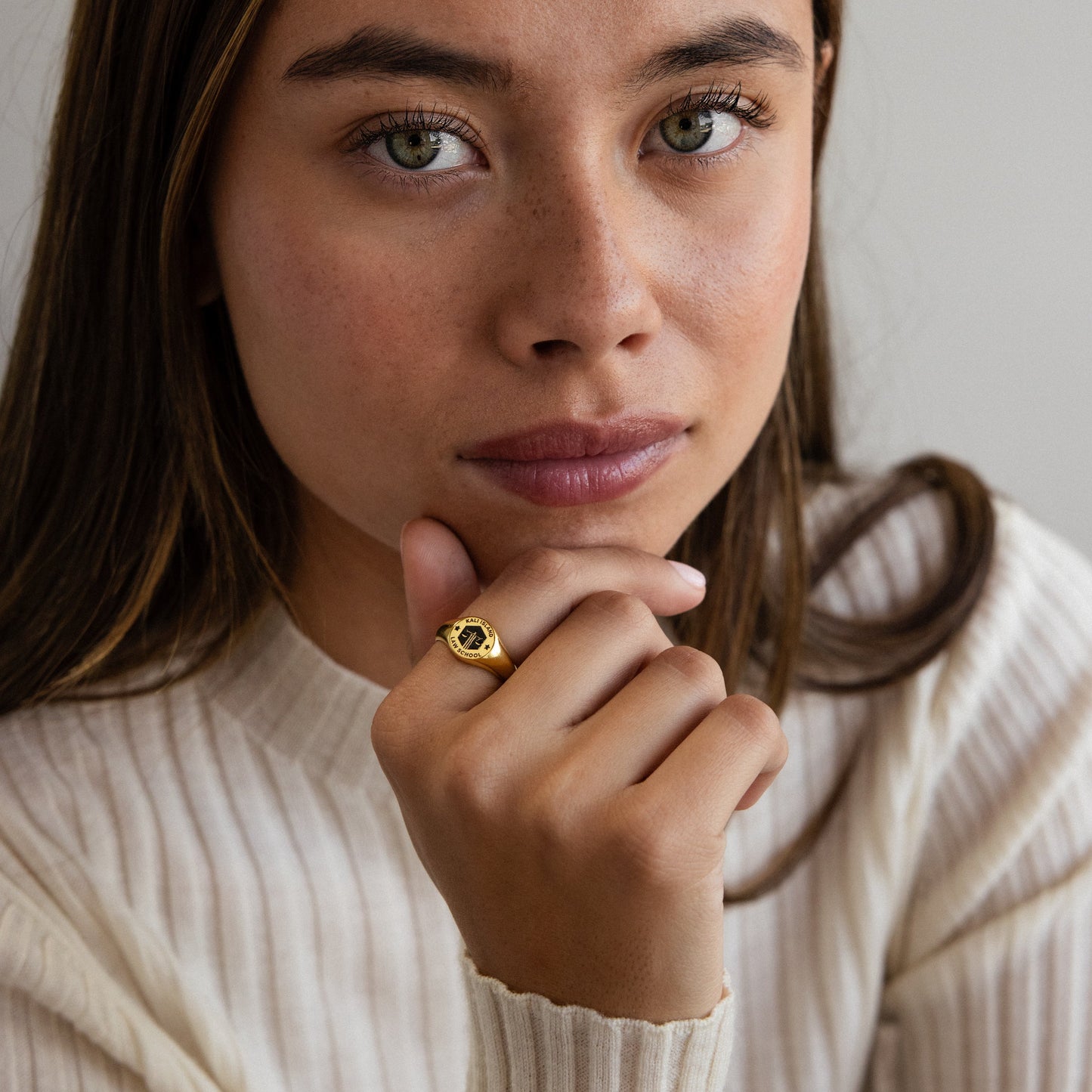 College Emblem Signet Ring