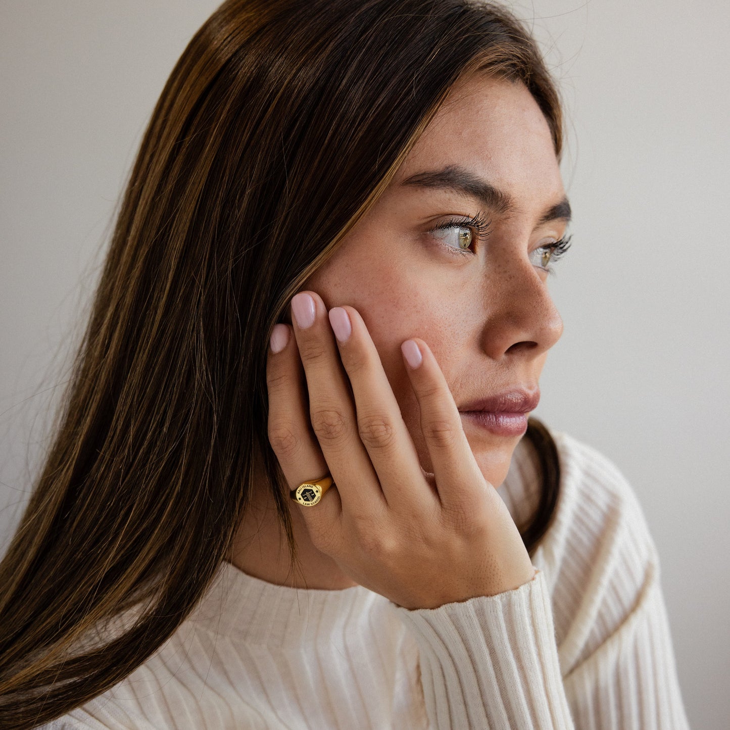 College Emblem Signet Ring