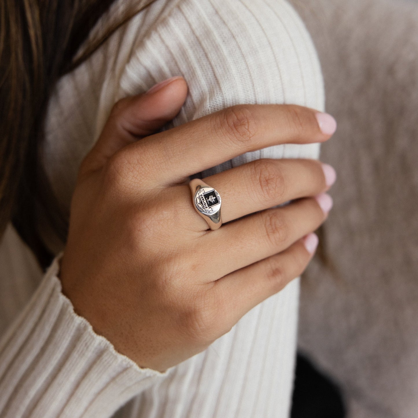 College Emblem Signet Ring