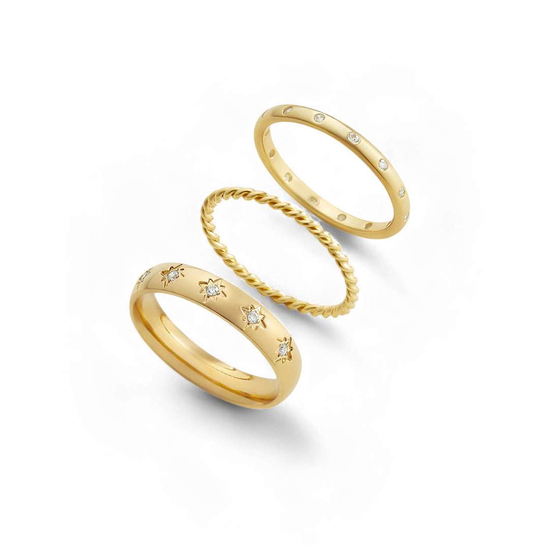 Cosmic Stacking Ring Set