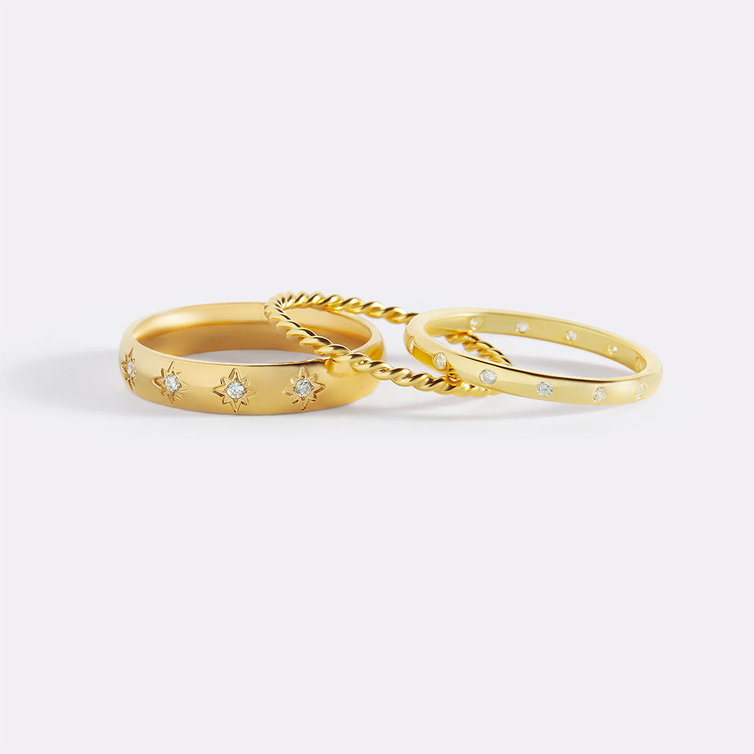 Cosmic Stacking Ring Set