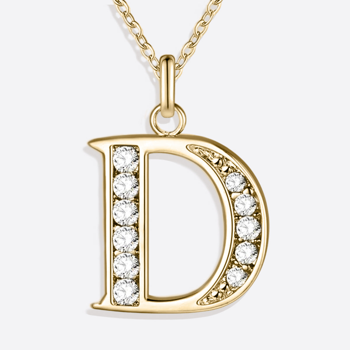Crystal Accent Letter Satellite Necklace