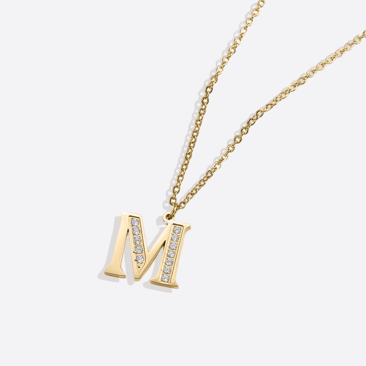 Crystal Accent Letter Satellite Necklace