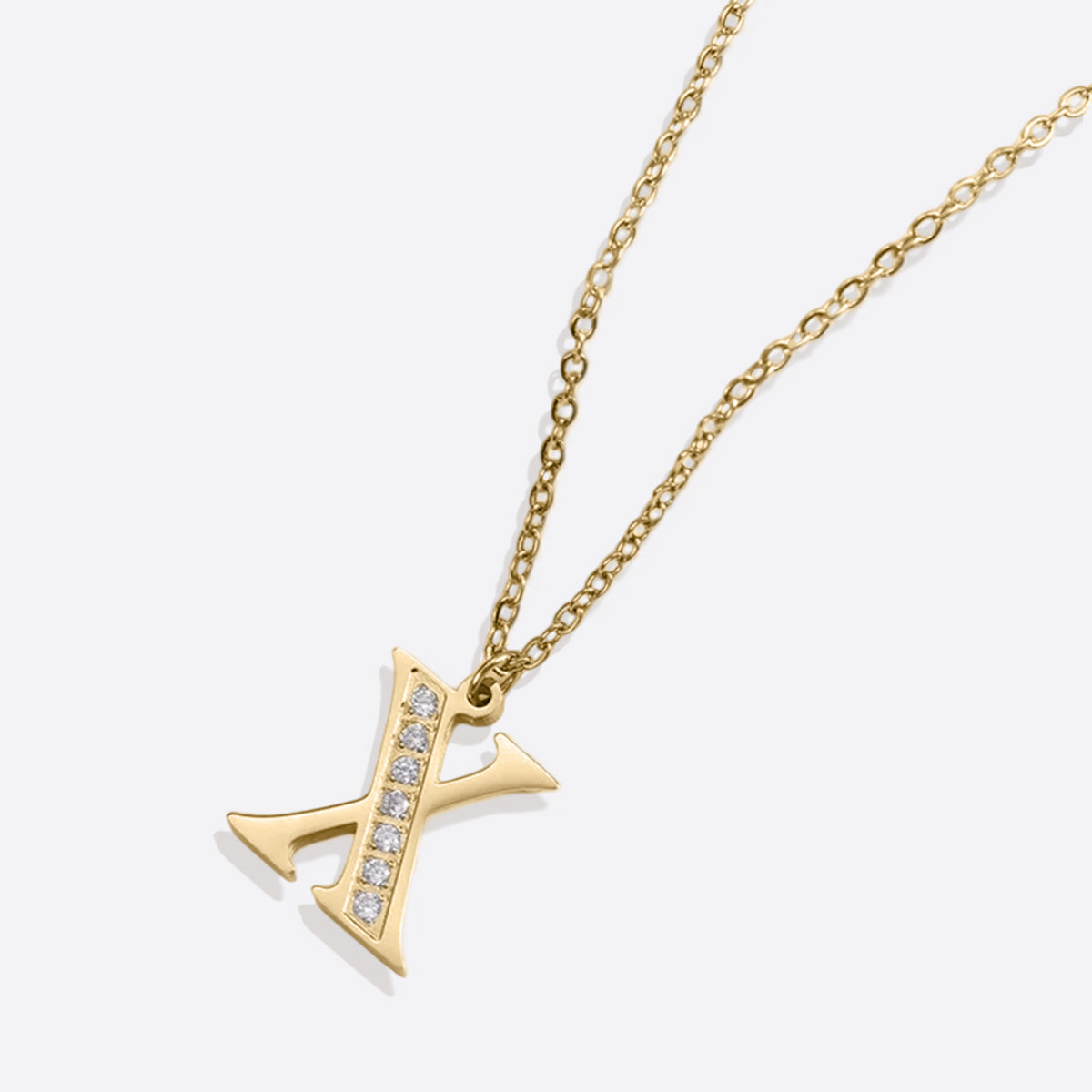 Crystal Accent Letter Satellite Necklace