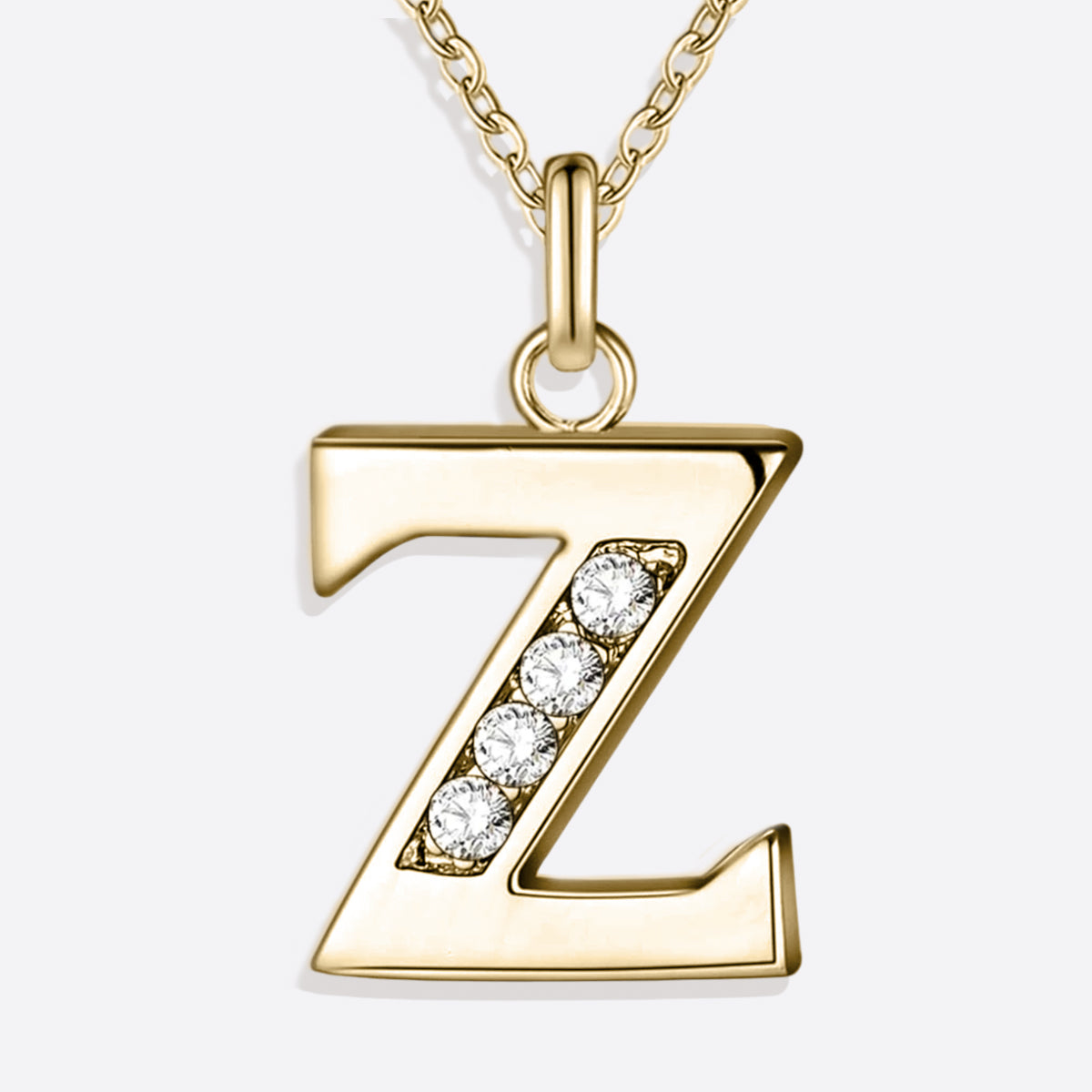 Crystal Accent Letter Satellite Necklace