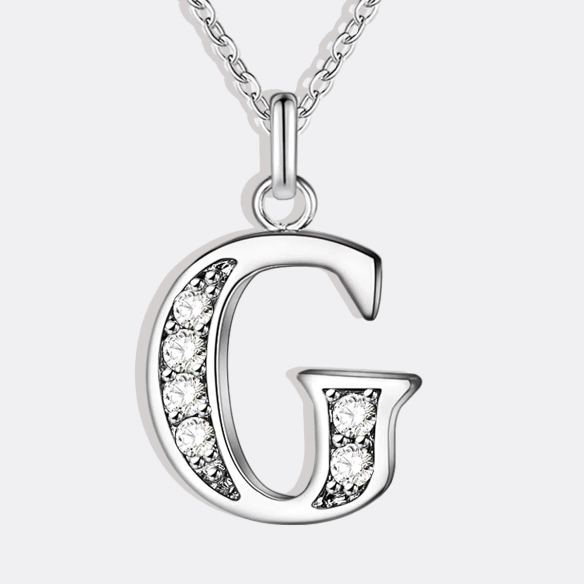 Crystal Accent Letter Satellite Necklace