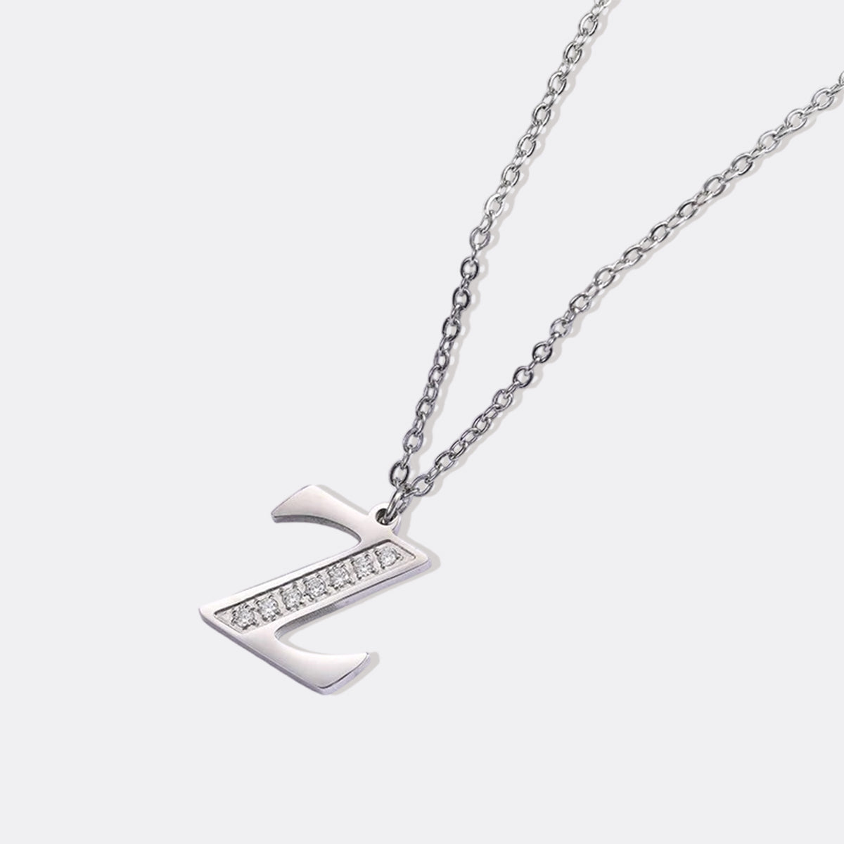 Crystal Accent Letter Satellite Necklace