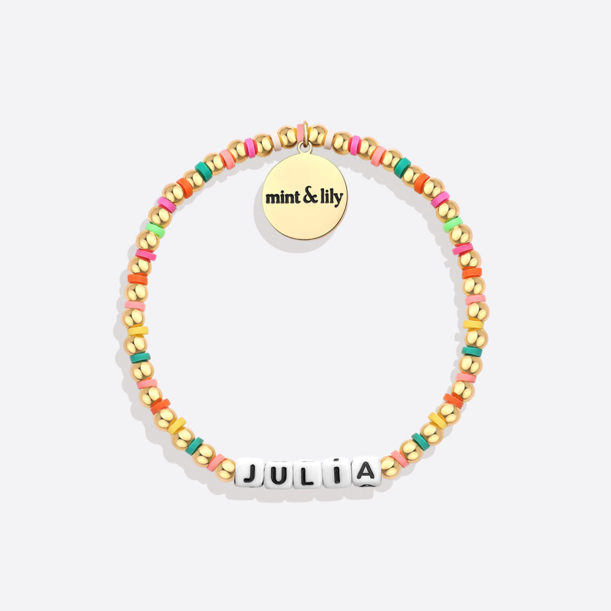 Custom Waterproof Gold Rainbow Beaded Friendship Bracelet
