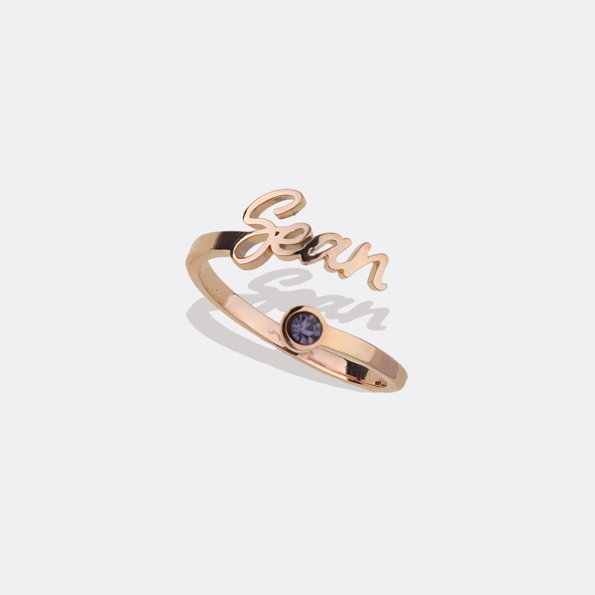 Custom Birthstone Name Ring