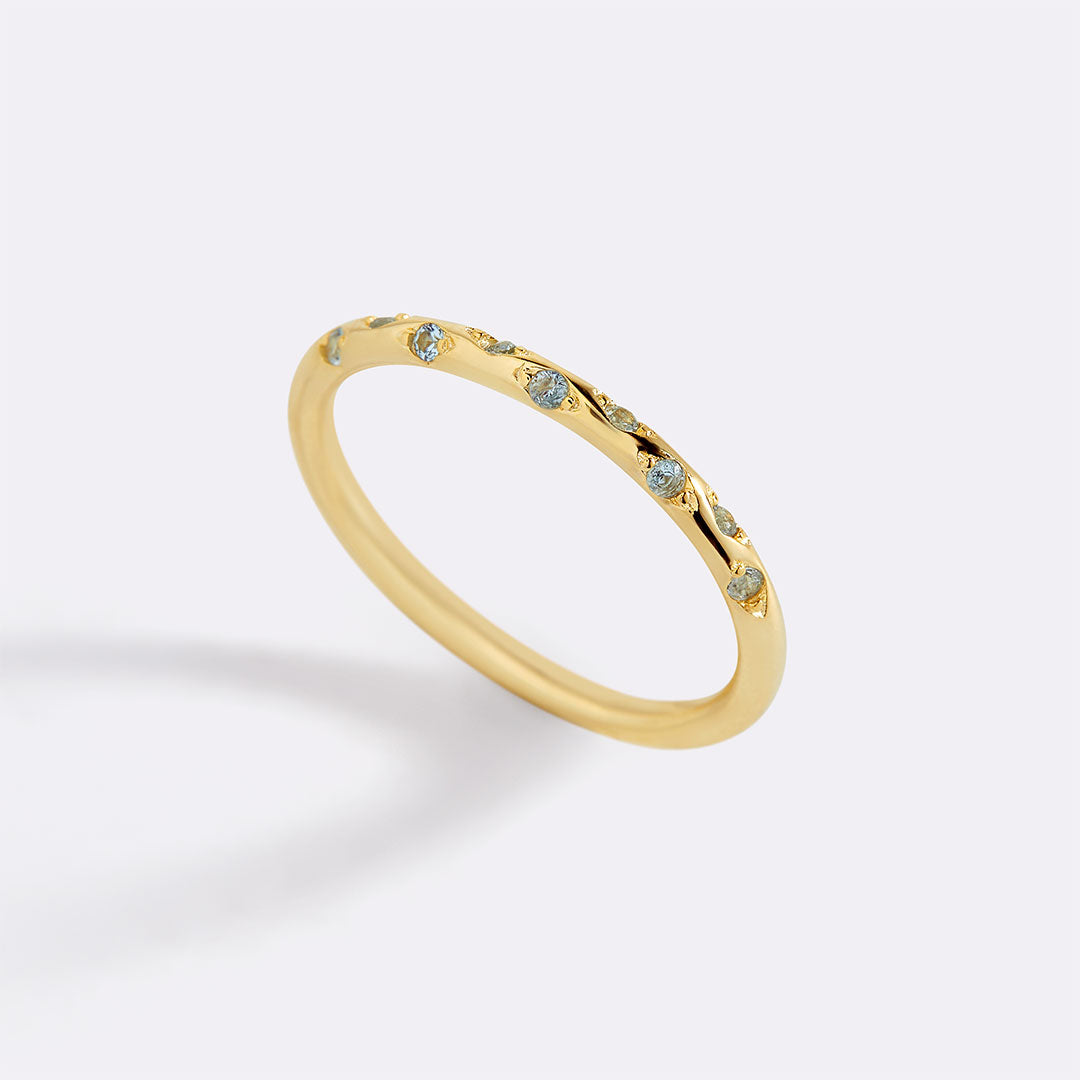Dainty Birthstone Constellation Band