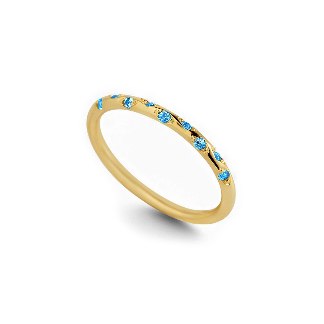 Dainty Birthstone Constellation Band