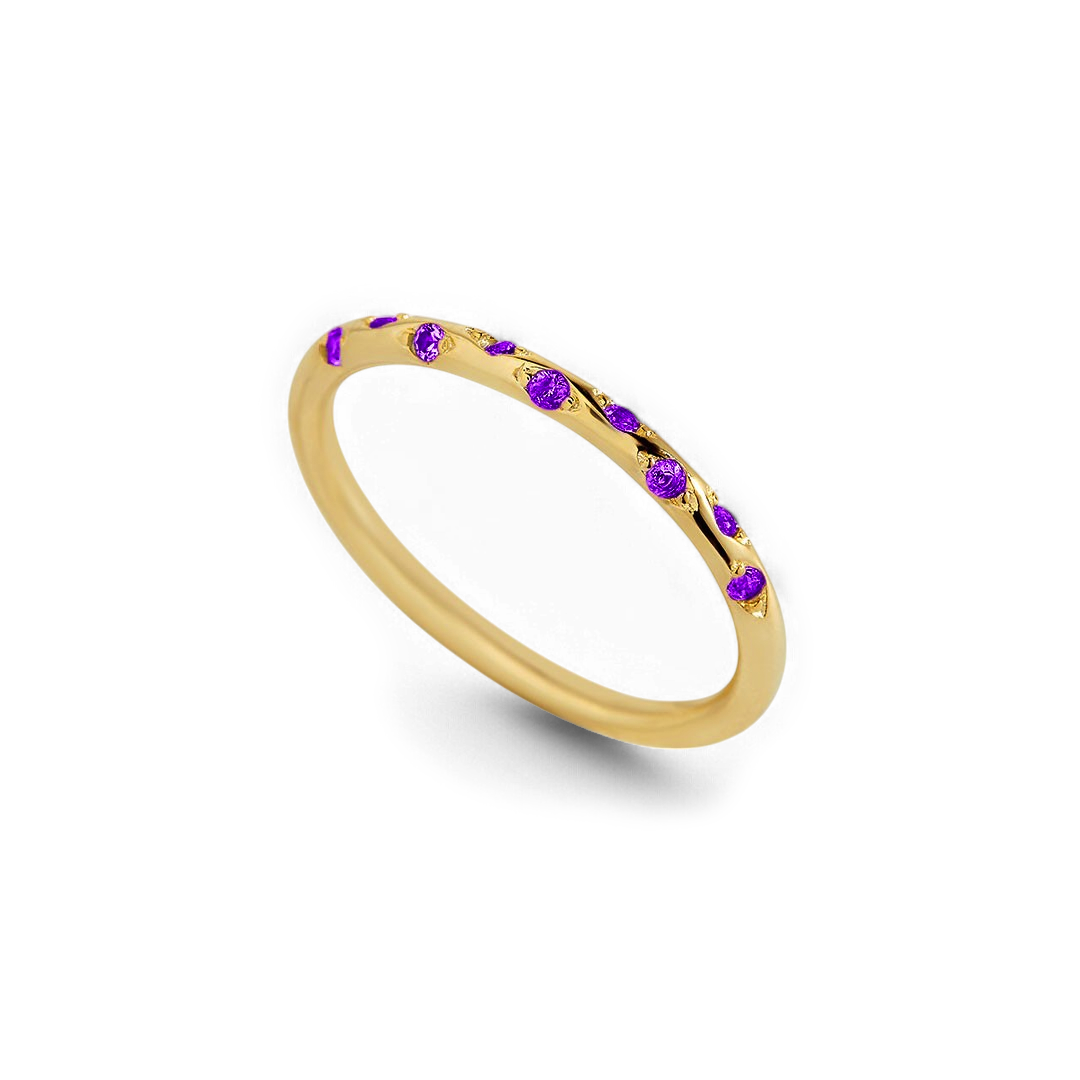Dainty Birthstone Constellation Band