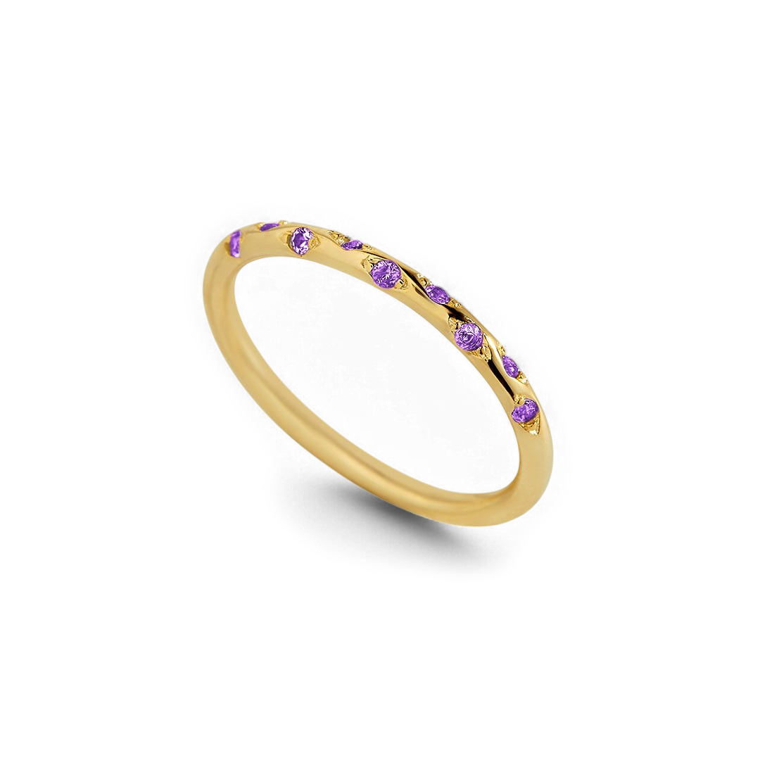 Dainty Birthstone Constellation Band