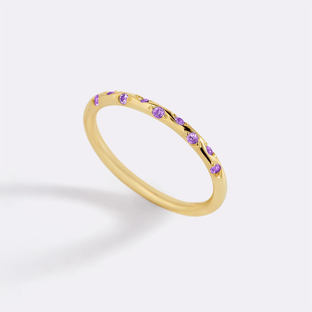Dainty Birthstone Constellation Band
