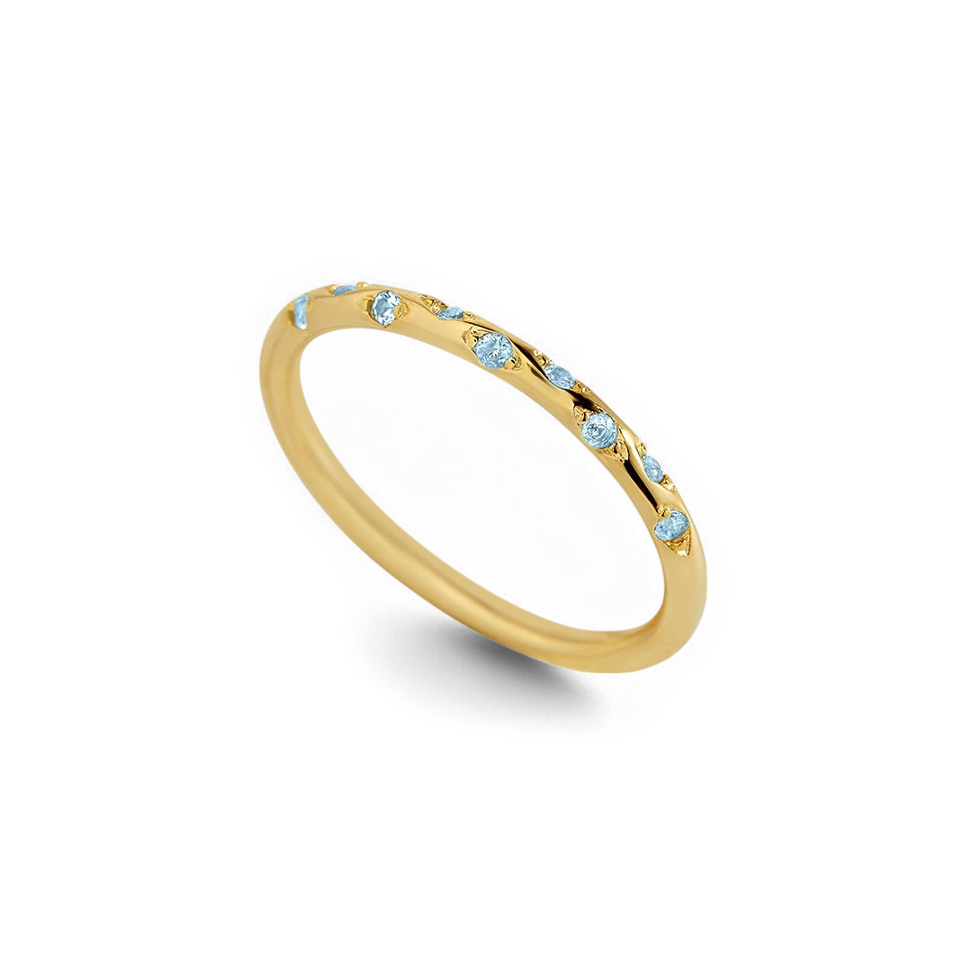 Dainty Birthstone Constellation Band