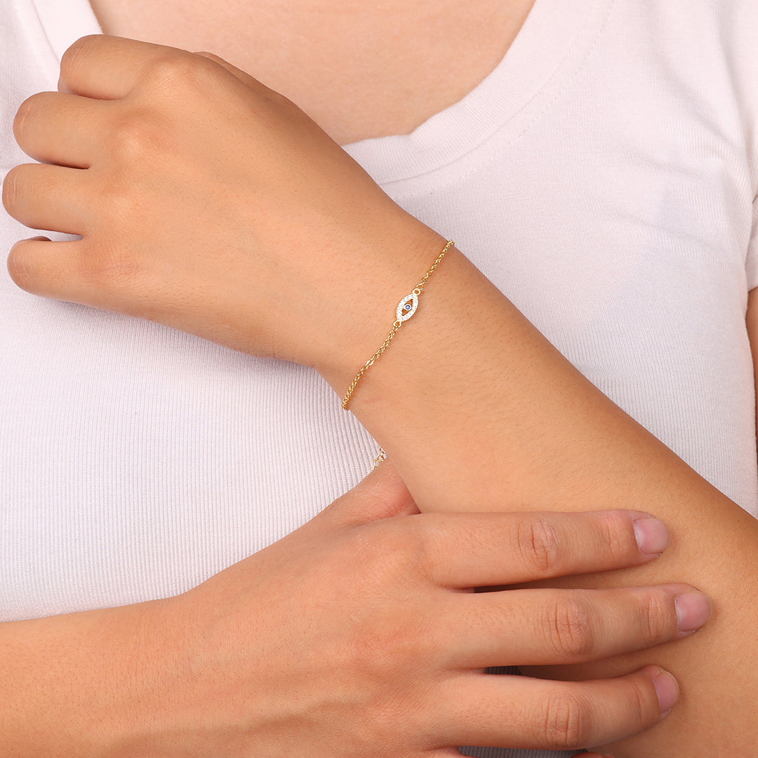 Dainty Evil Eye Charm Bracelet