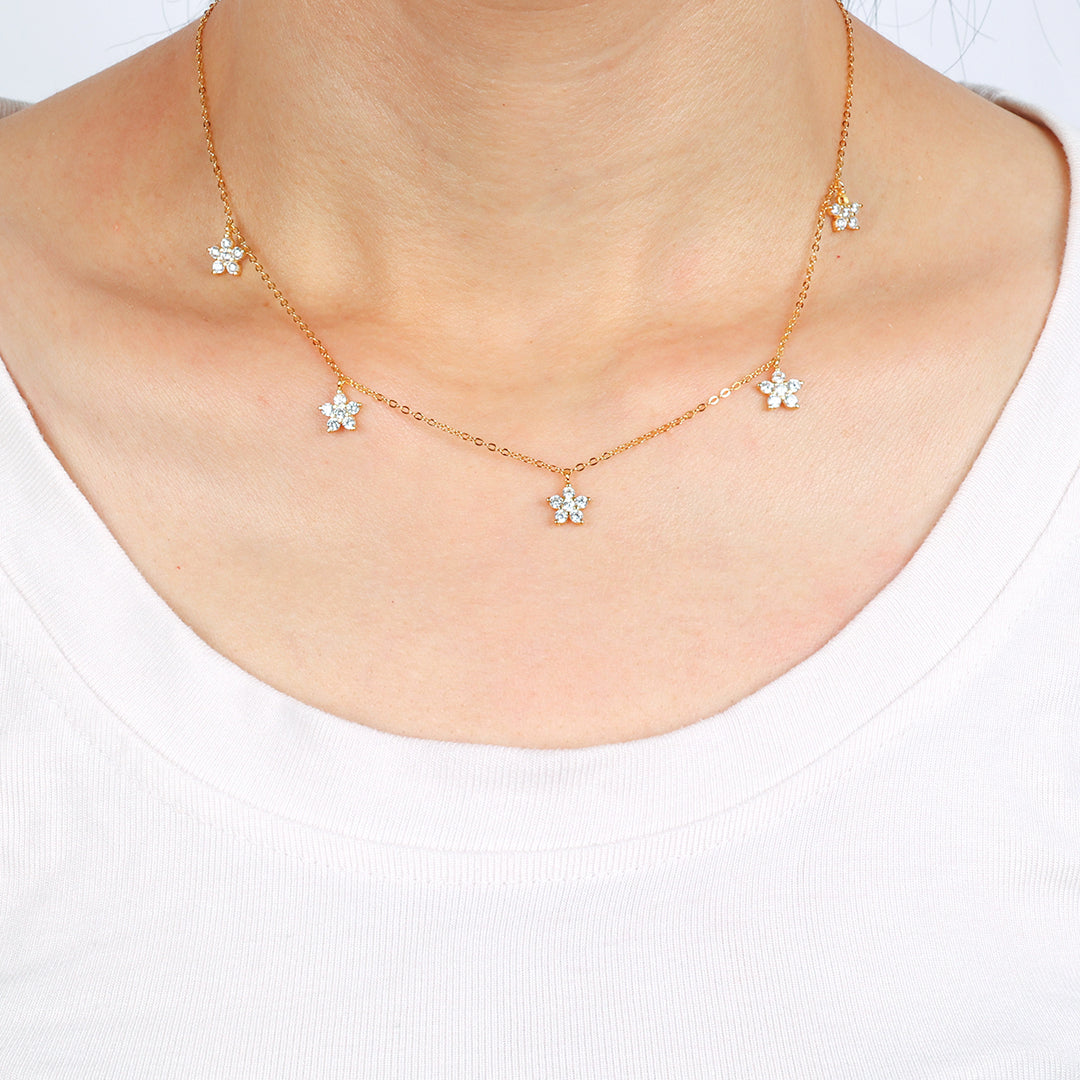 Diamond Flower Necklace