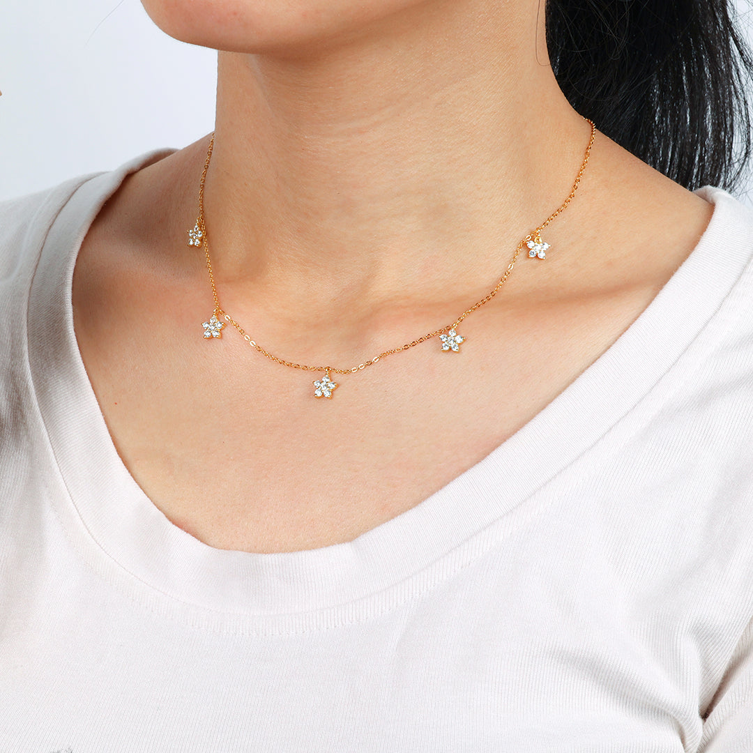 Diamond Flower Necklace