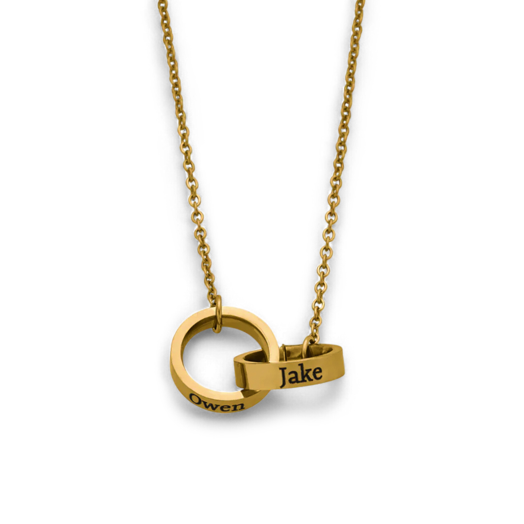 Double Name Ring Necklace