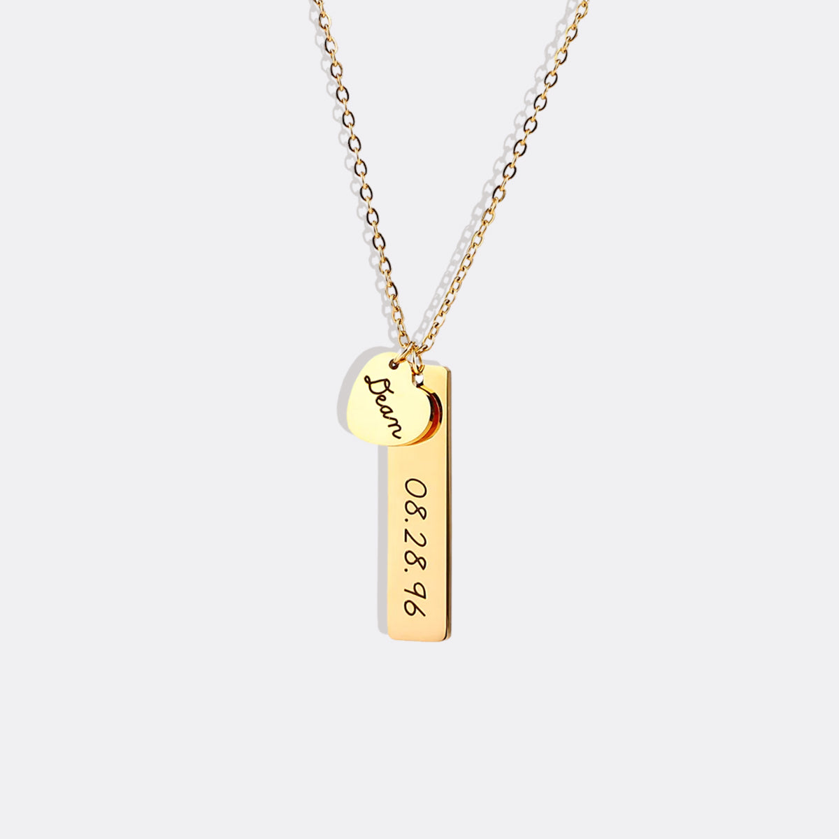 Engraved Heart Pendant Necklace • Best Friend Gift