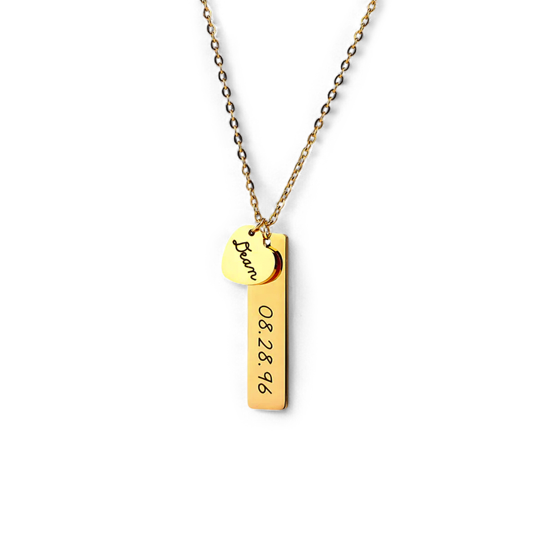 Engraved Heart Pendant Necklace • Best Friend Gift