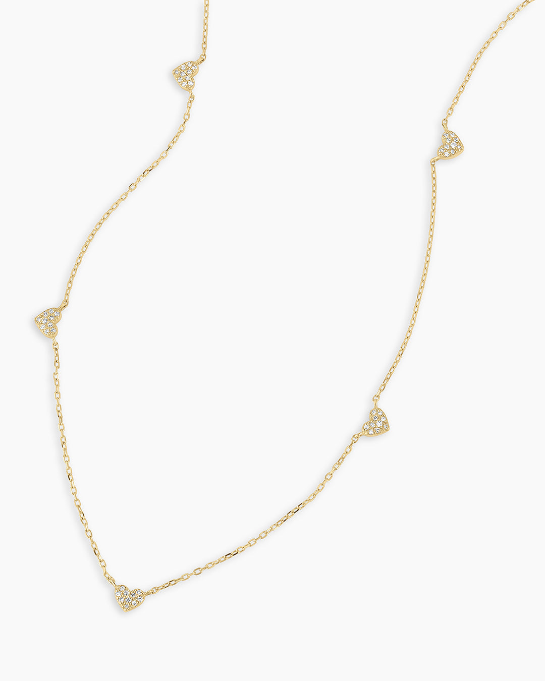 Collar de 5 corazones con pavé de diamantes