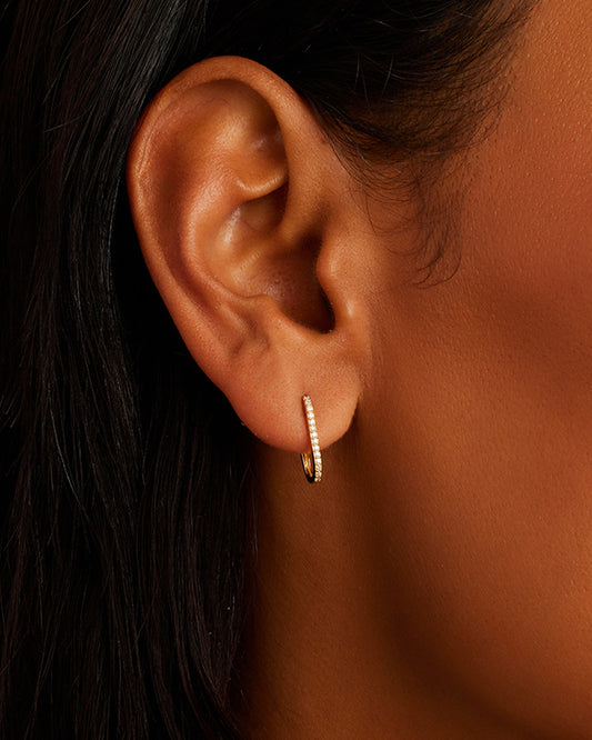 Anillo de aro individual con eslabones Parker de diamante