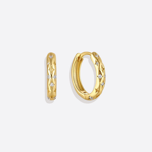 Falling Stars Huggie Earrings - Touch Bling
