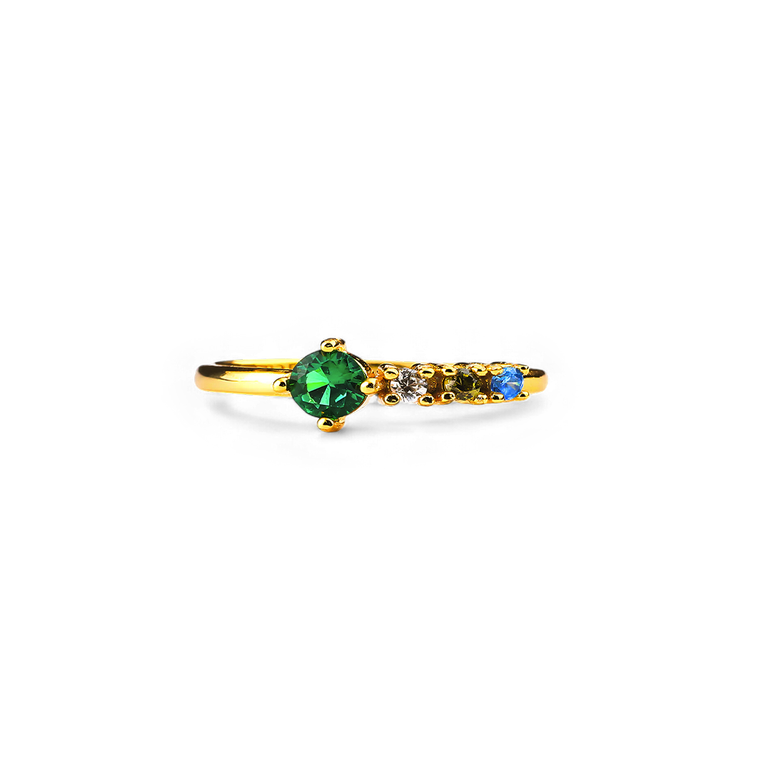 Anillo con piedras de nacimiento familiares