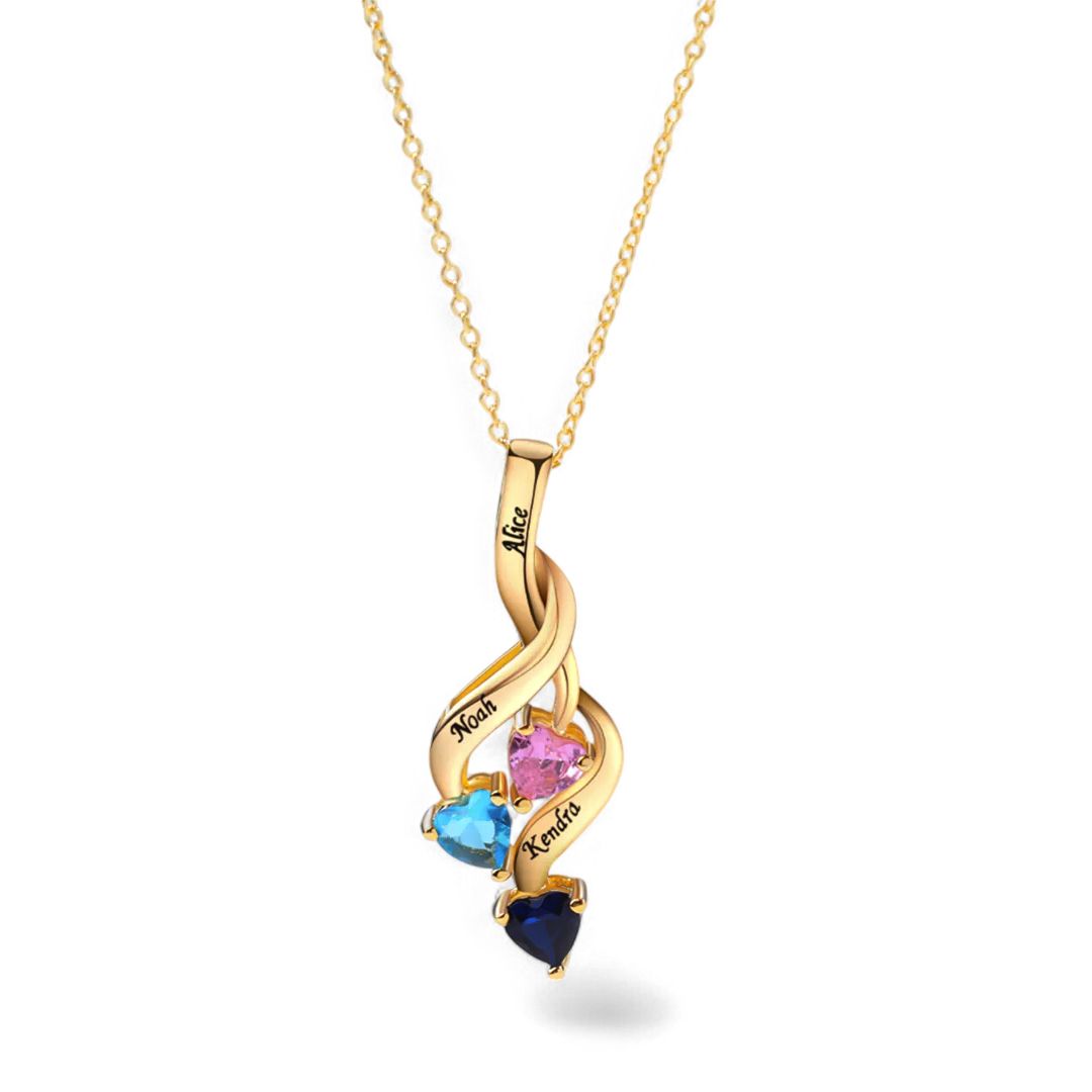 Family Hearts Birthstone Flow Necklace