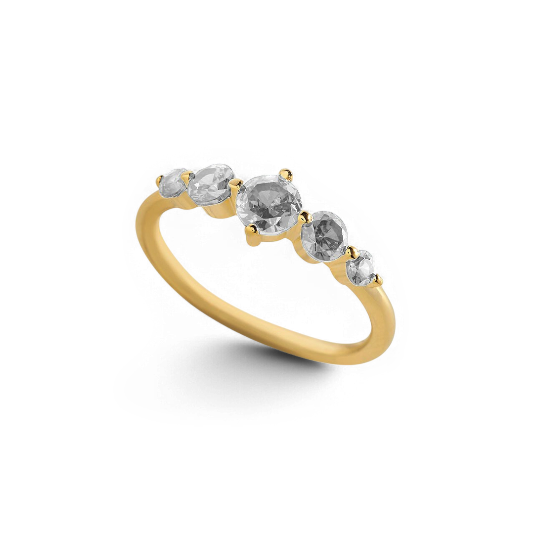 Five Stone Birthstone Statement Ring