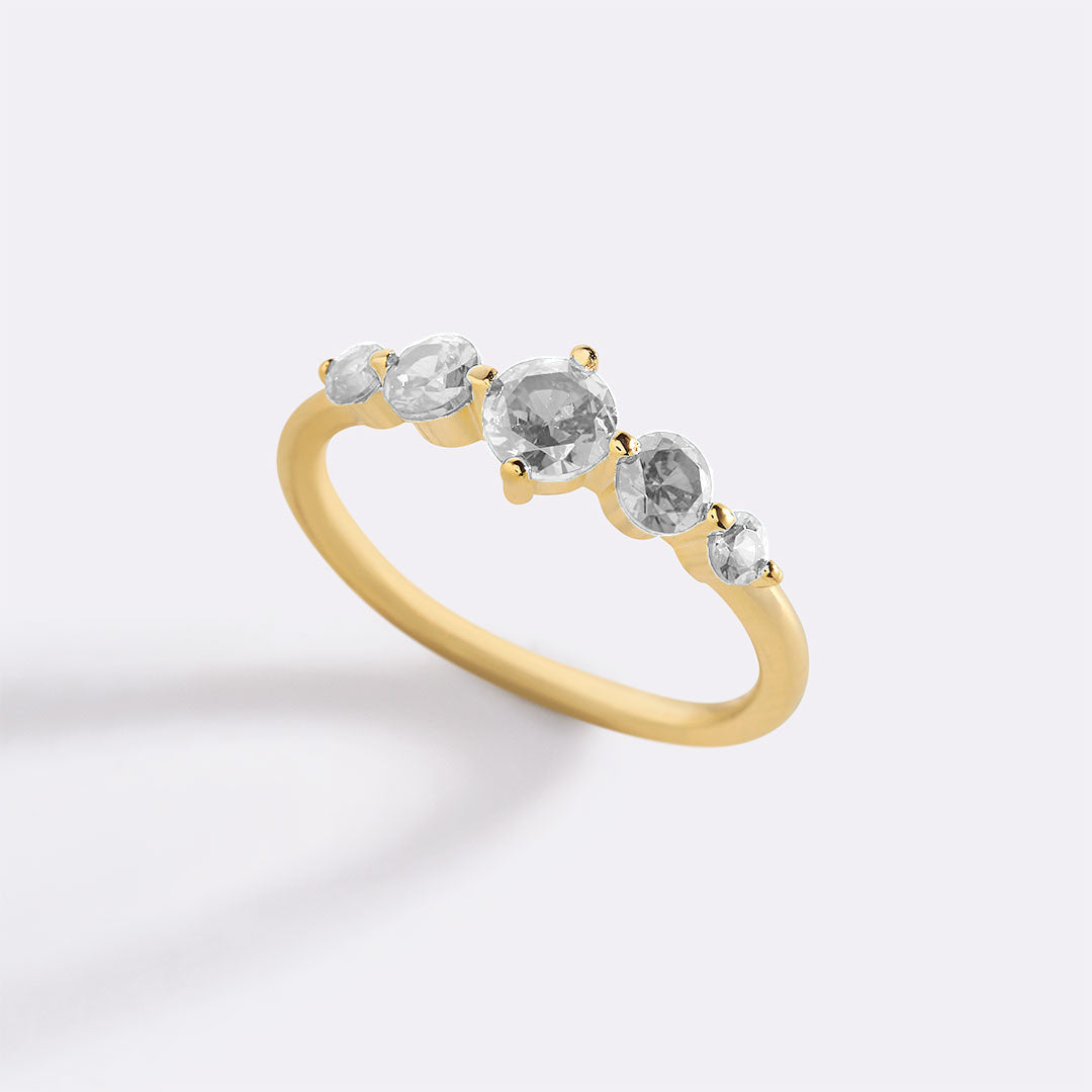 Five Stone Birthstone Statement Ring