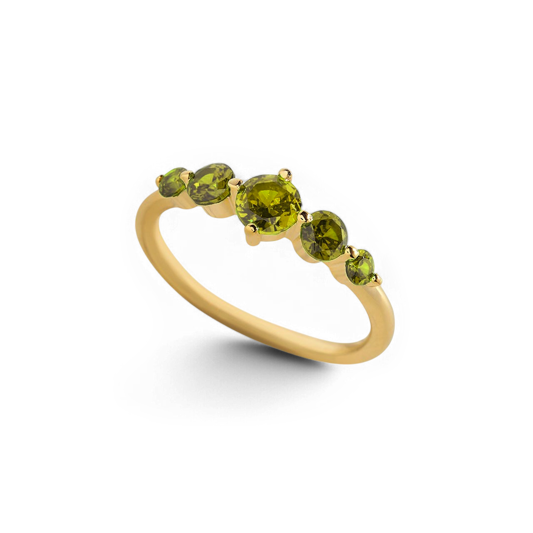 Five Stone Birthstone Statement Ring