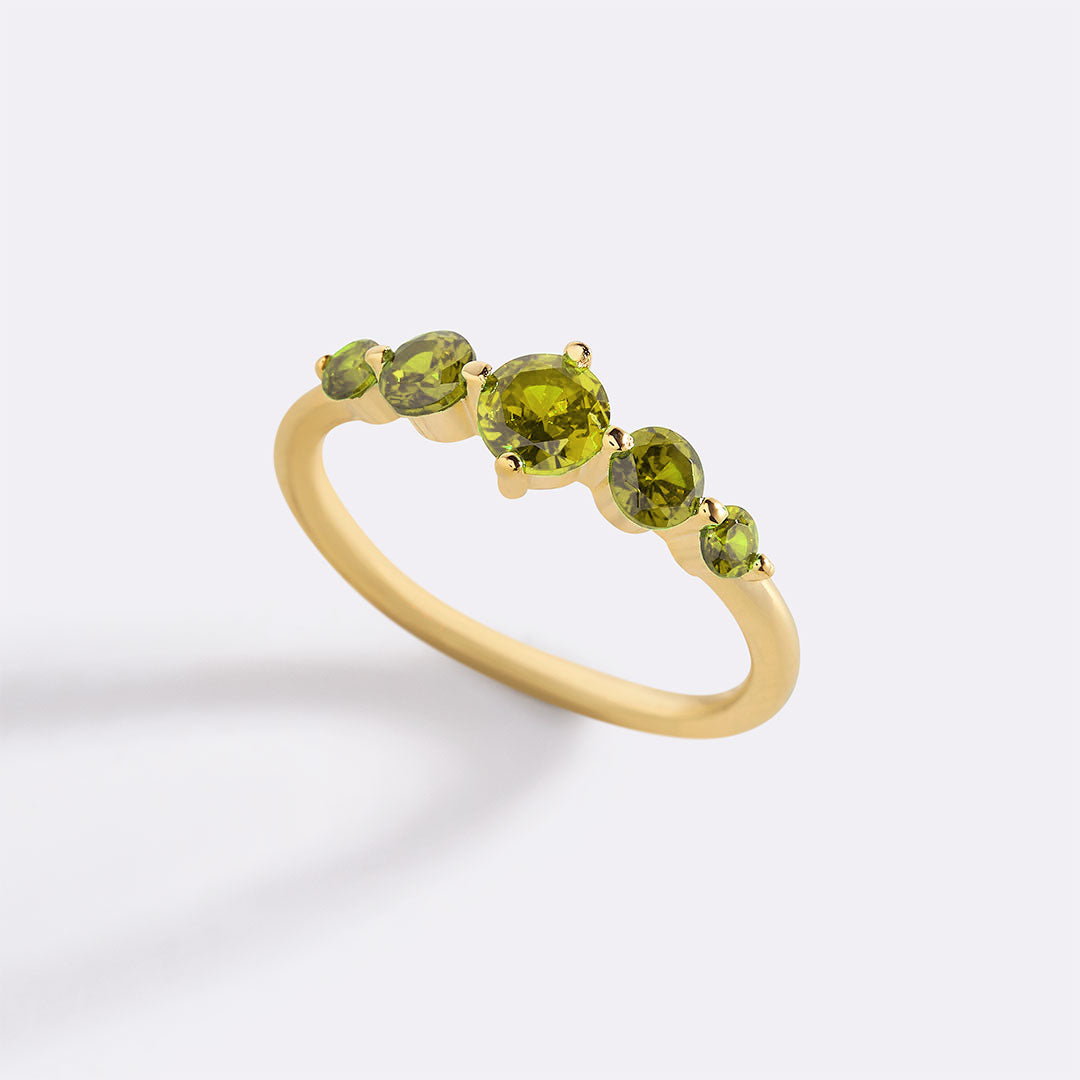 Five Stone Birthstone Statement Ring