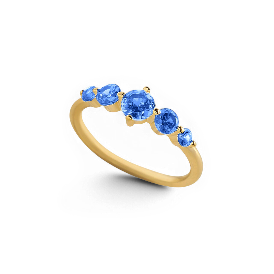 Five Stone Birthstone Statement Ring