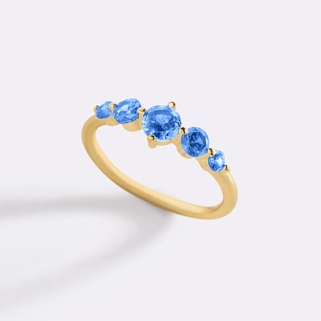 Five Stone Birthstone Statement Ring