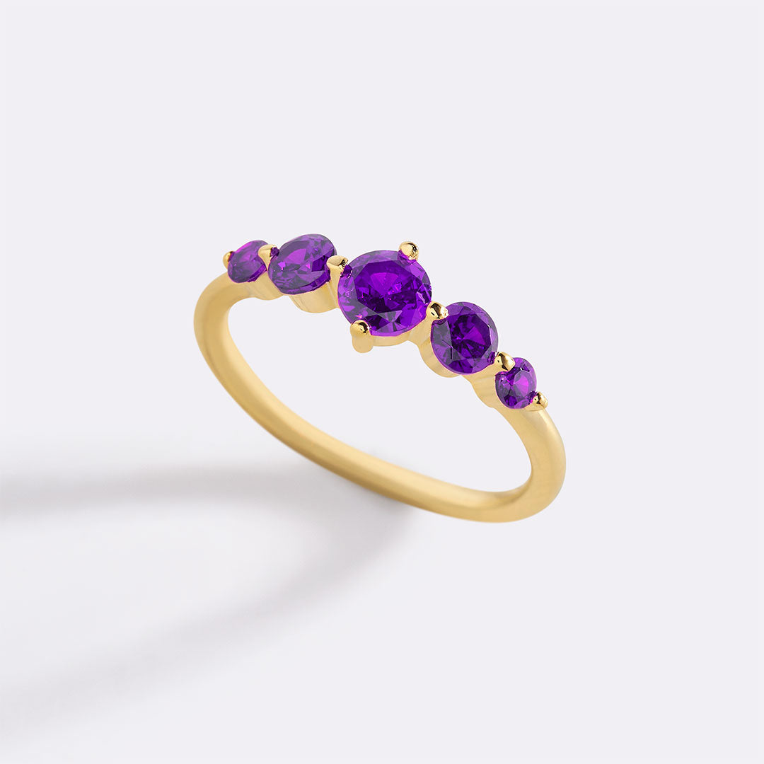 Five Stone Birthstone Statement Ring