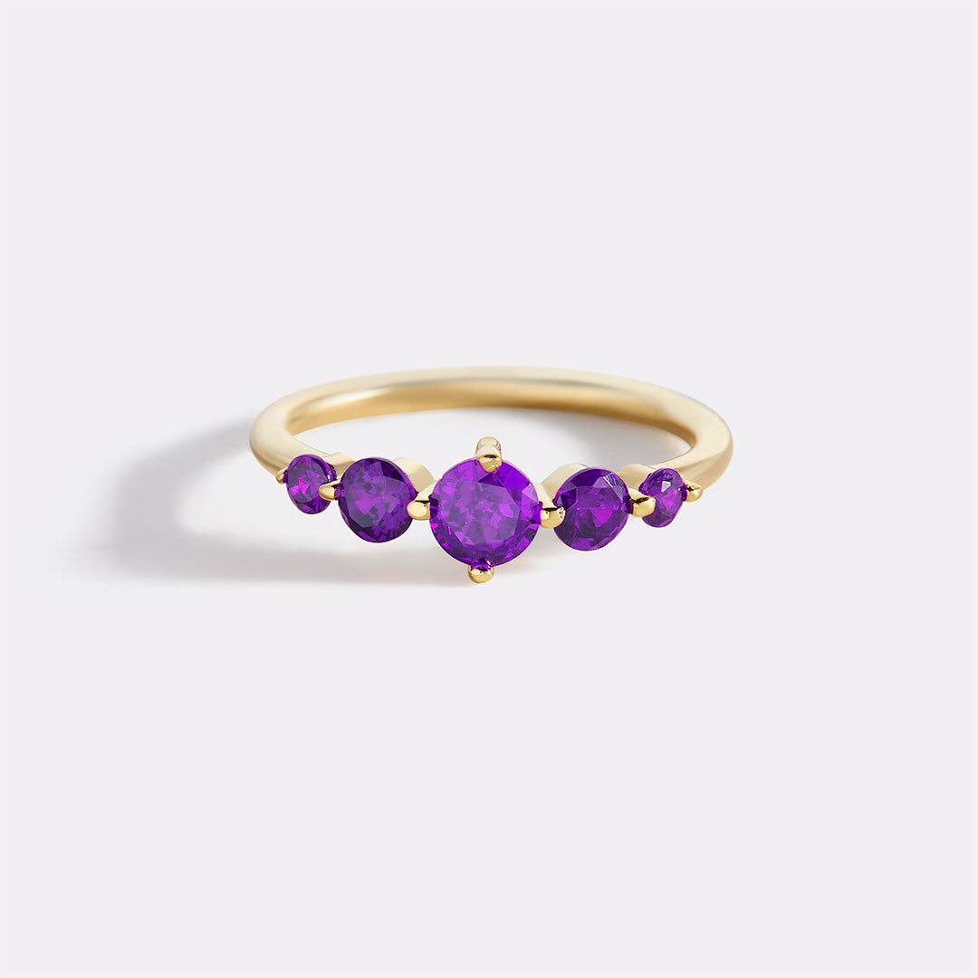 Five Stone Birthstone Statement Ring