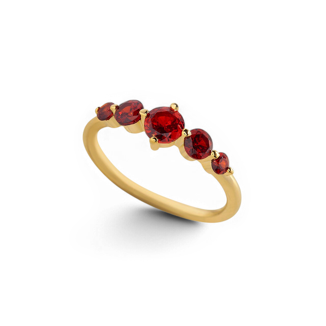 Five Stone Birthstone Statement Ring