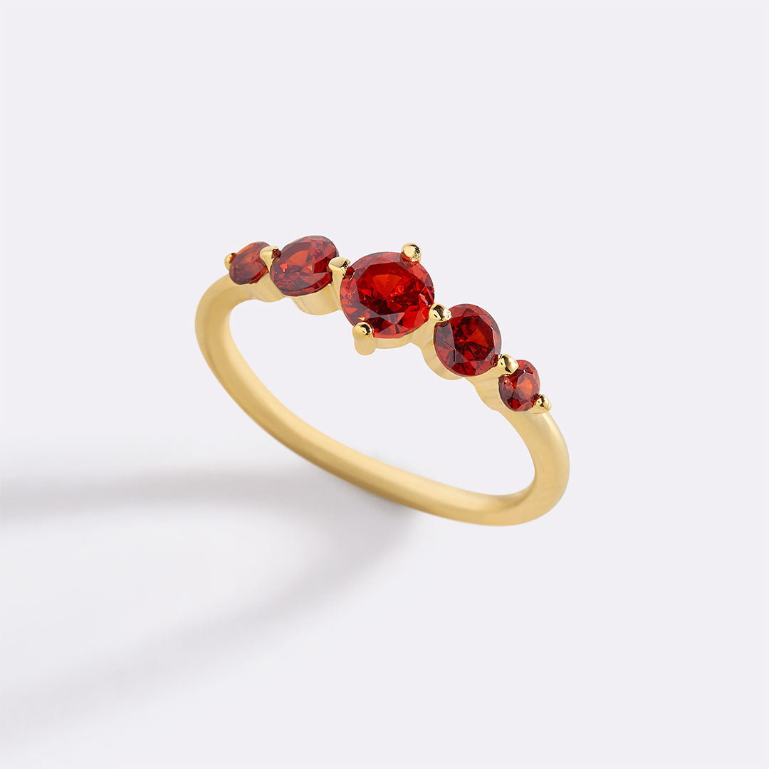 Five Stone Birthstone Statement Ring