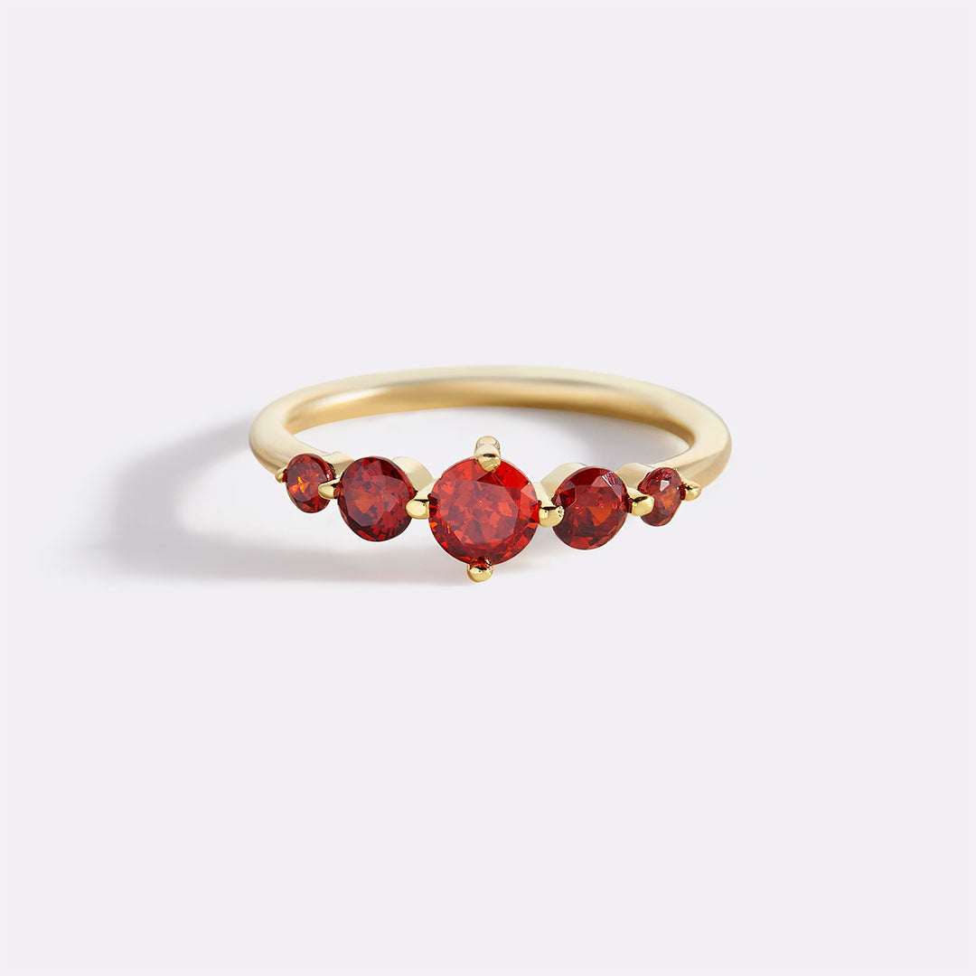 Five Stone Birthstone Statement Ring