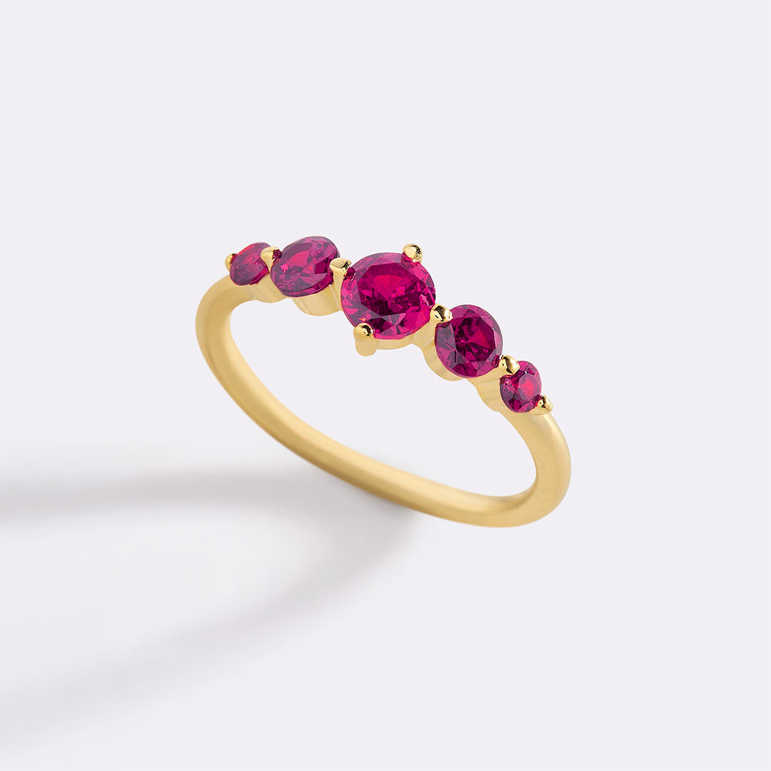 Five Stone Birthstone Statement Ring