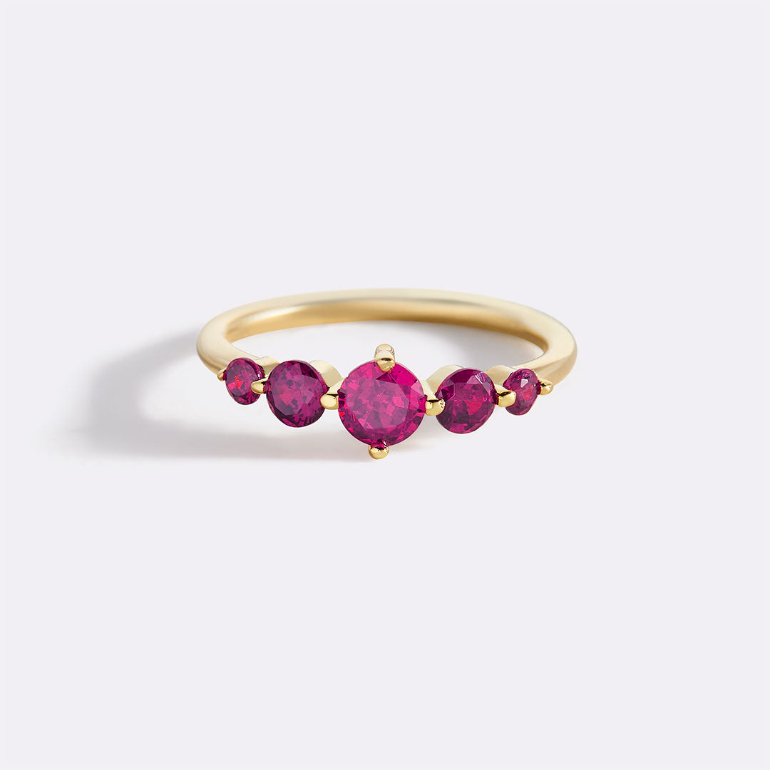Five Stone Birthstone Statement Ring