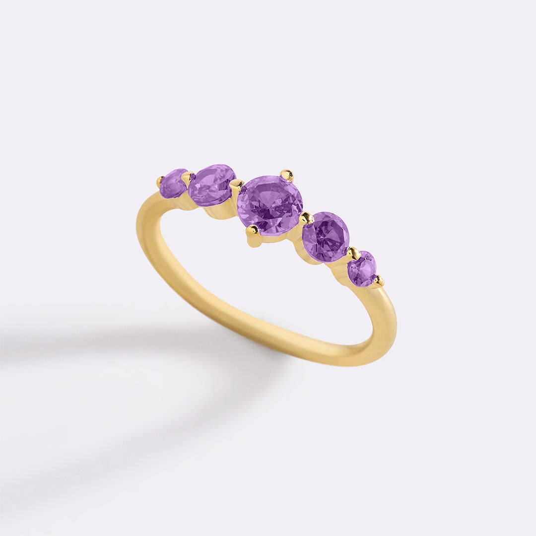 Five Stone Birthstone Statement Ring
