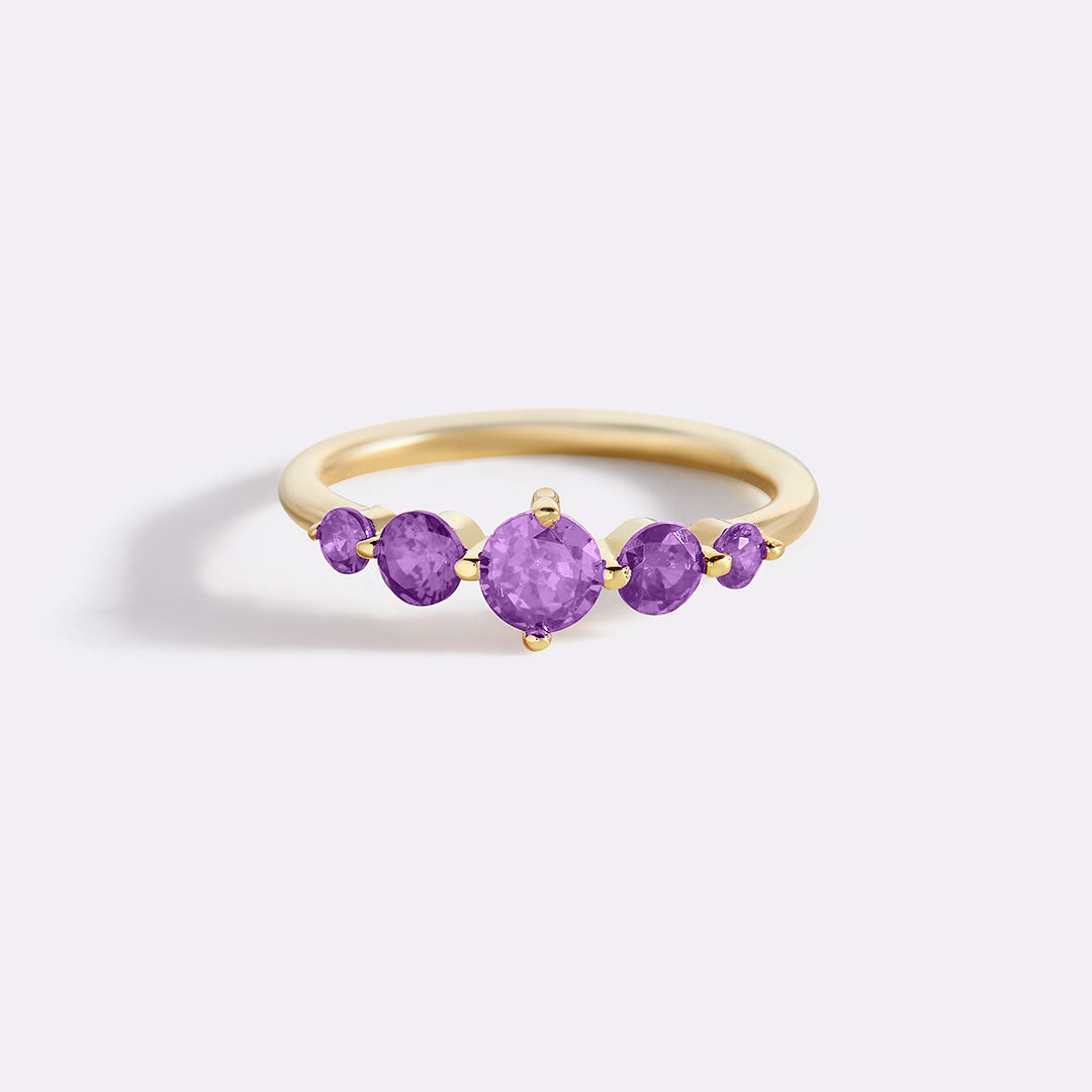 Five Stone Birthstone Statement Ring