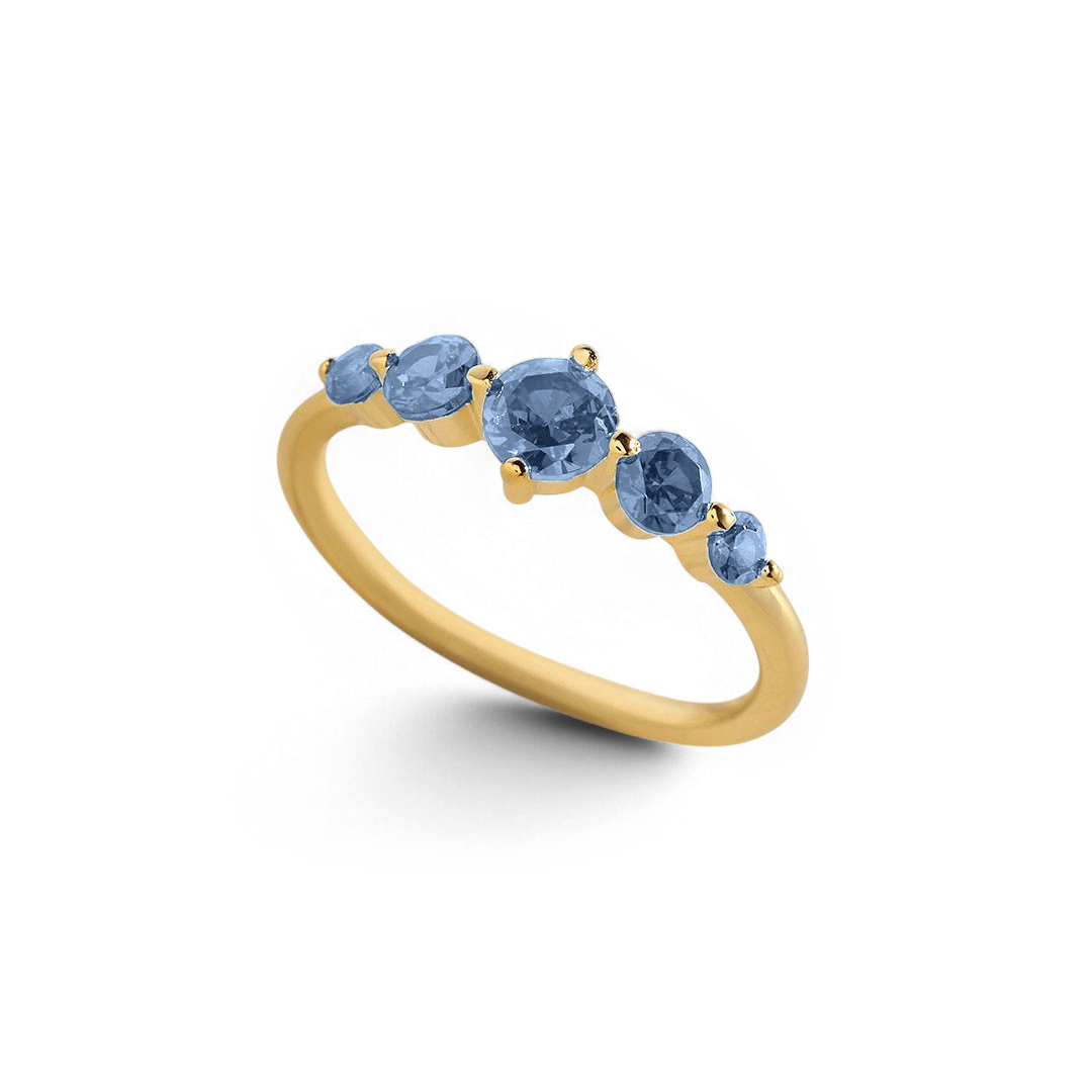 Five Stone Birthstone Statement Ring